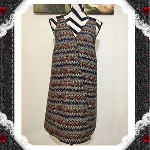 BCBGeneration Art Print Double V Neck Dress